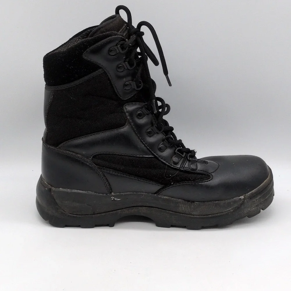 Galls‎ Boots Mens Black 9.5 Wide Leather Tactical Duty Work Shoe Lace Up SP430